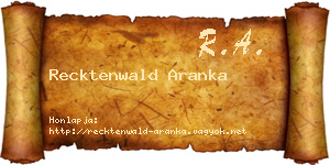 Recktenwald Aranka névjegykártya